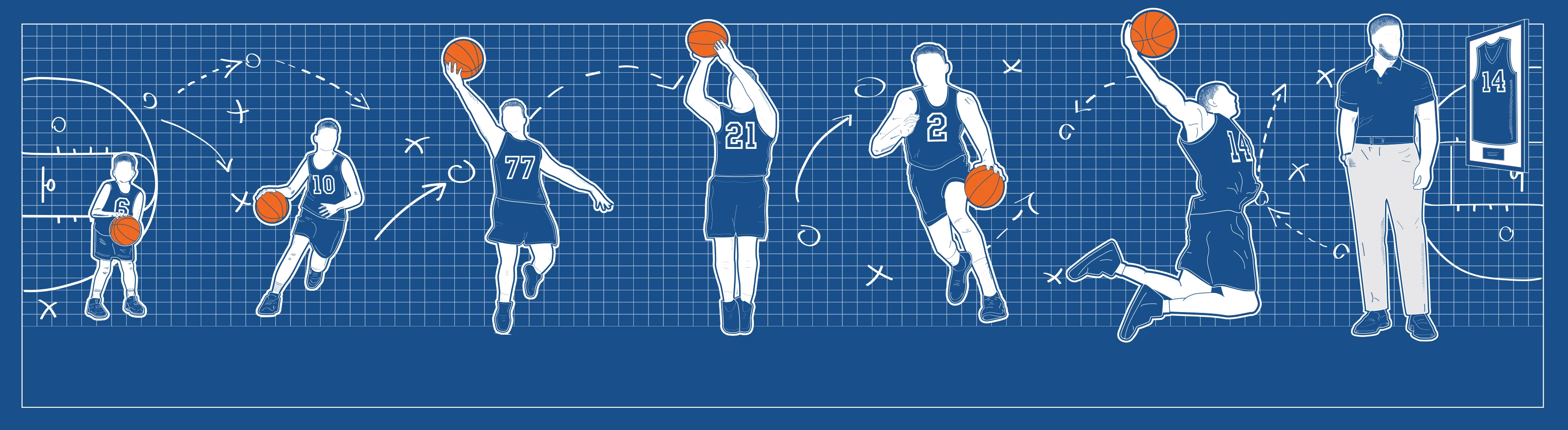 The student-athlete journey. The same player at seven points in life, from a first dribble as a child, through college and the pros, to life after the jersey.